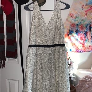 White w/ black lace cocktail dress